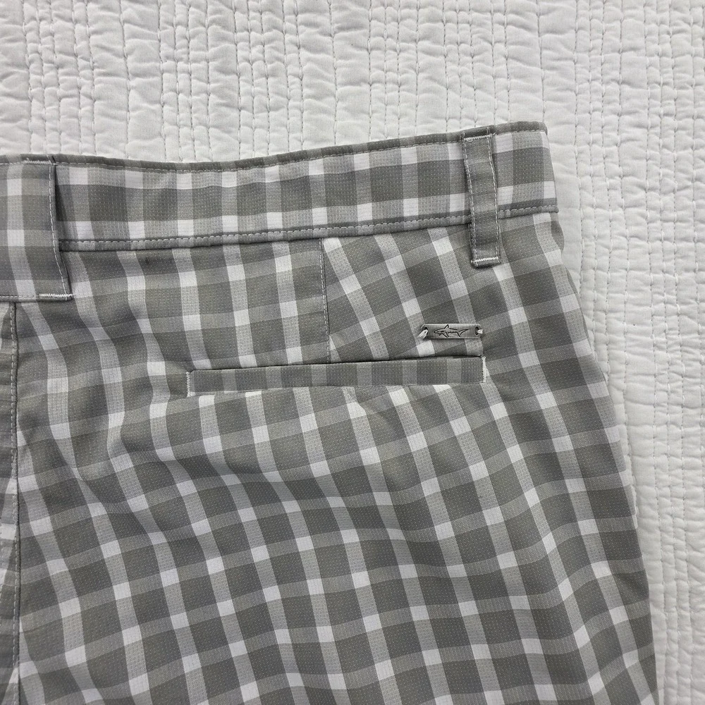 Greg Norman Golf Shorts Men's 34 Grey Checkered Slim Fit 9